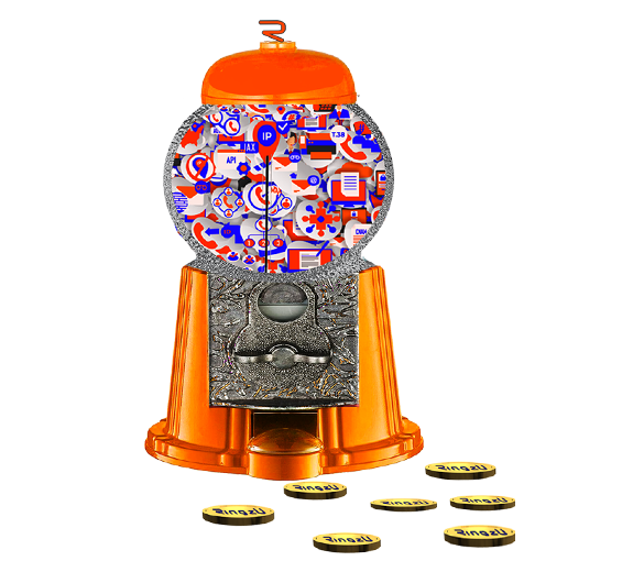 image of gumball machine full of calling features at RingzU Telecom USA